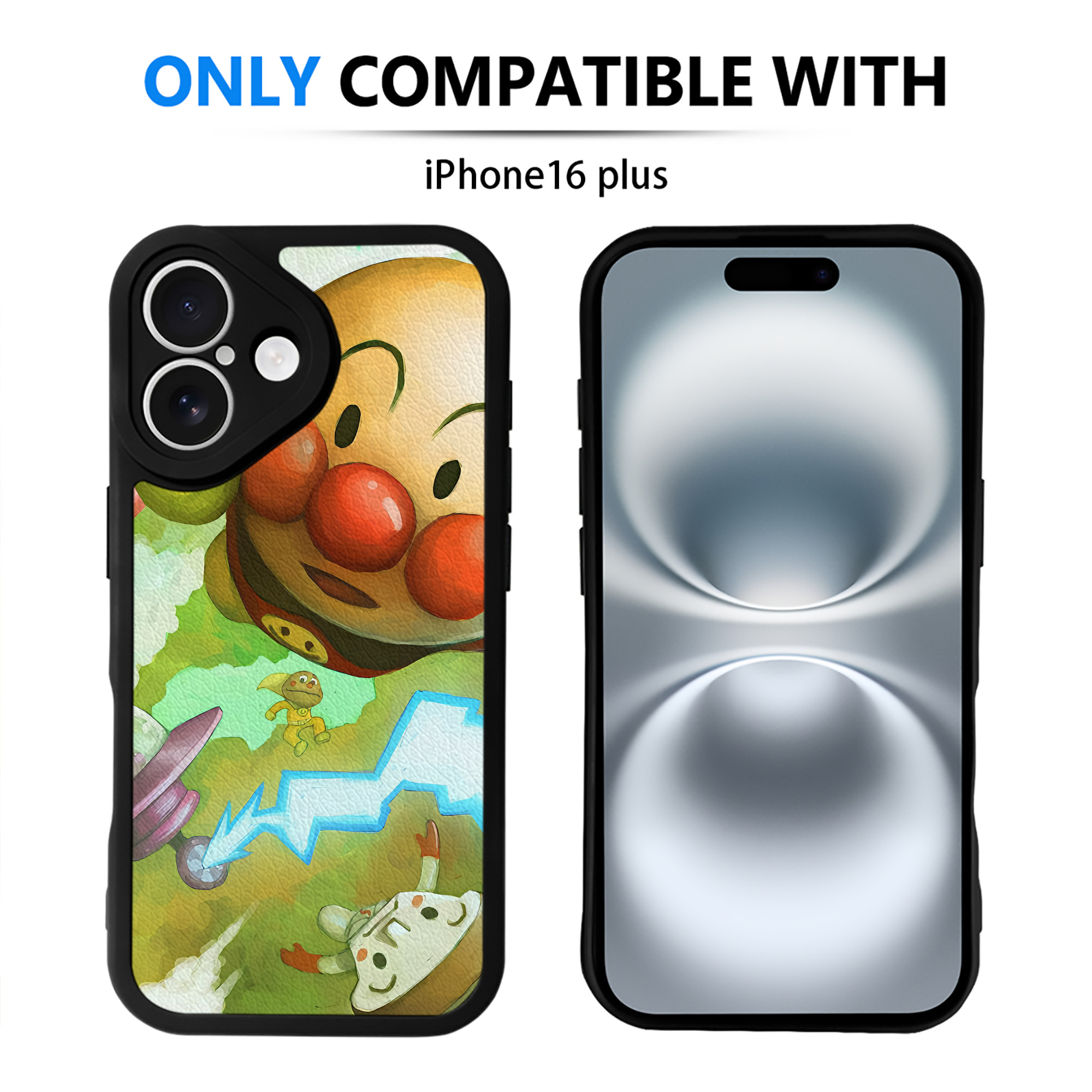 （画像用） アンパンマン Anpanman 【iPhone 16シリーズ対応】シリコンスマホケース（レザー調） 材質：シリコン